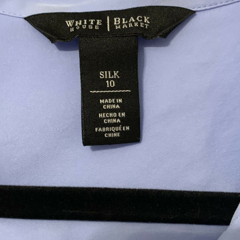 White House Black Market Sz 10 Silk Button Blouse - Picture 4 of 4